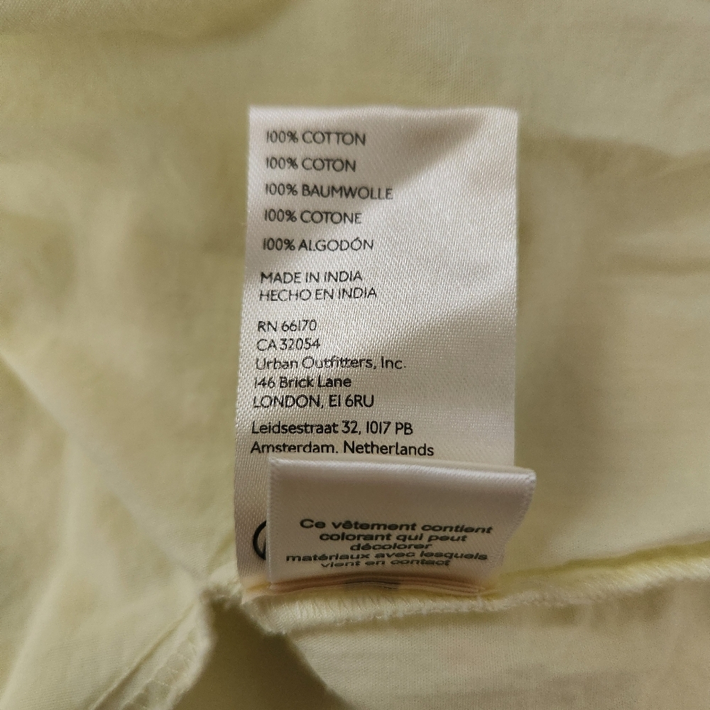 Free People Catalina Mini Dress Yellow Short Sleeve Gathered Bust Women's Medium - Picture 9 of 13